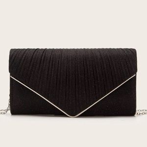 Luxe black party evening wedding prom clutch box bag